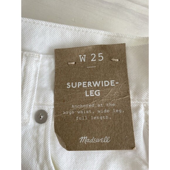 Madewell Womens Superwide-Leg Jeans True White NWT Size 25 - Picture 7 of 15